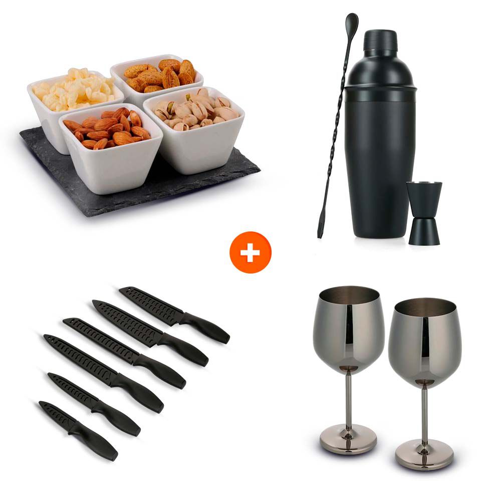 Set de Coctelería + Set de Copas + Set de Cocktail + 1 Set de 6 Cuchillos image number 0.0